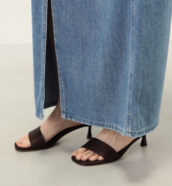 TOMORROWLAND GOODS「alagio SATIN MULE SARA ヒールサンダル」|サンダル|