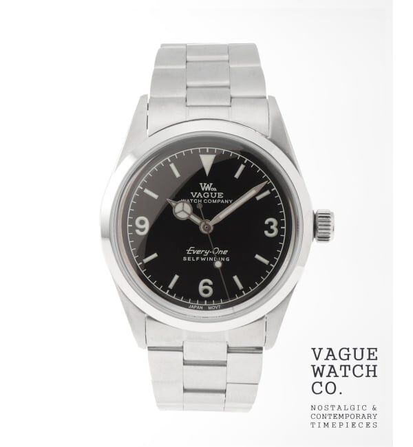 HIROB「VAGUE WATCH CO. Every-One Black 34ｍｍ」|腕時計|シルバー
