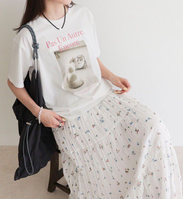 fredy emue「【UVカット/接触冷感】CATフォトＴシャツ」|Tシャツ・カットソー|