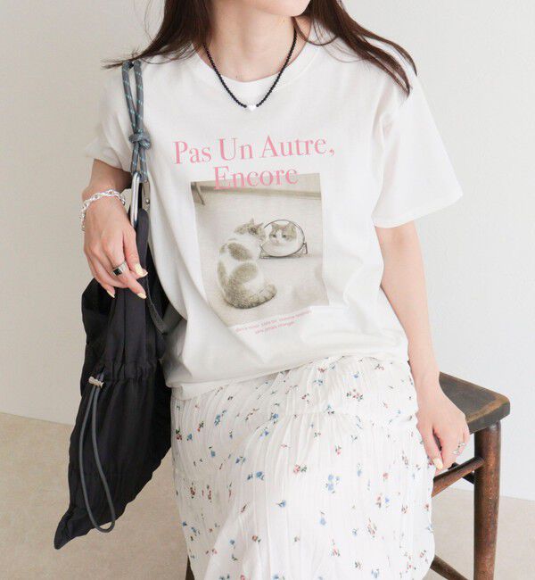 fredy emue「【UVカット/接触冷感】CATフォトＴシャツ」|Tシャツ・カットソー|