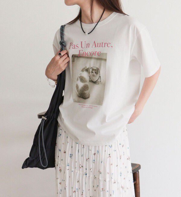 fredy emue「【UVカット/接触冷感】CATフォトＴシャツ」|Tシャツ・カットソー|