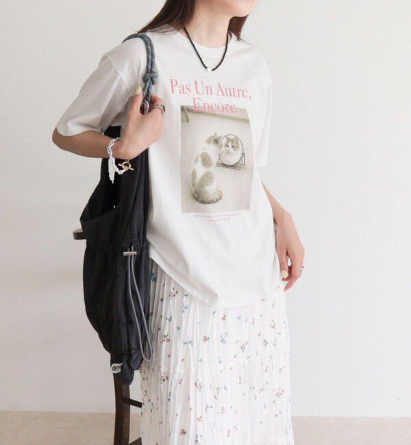 fredy emue「【UVカット/接触冷感】CATフォトＴシャツ」|Tシャツ・カットソー|
