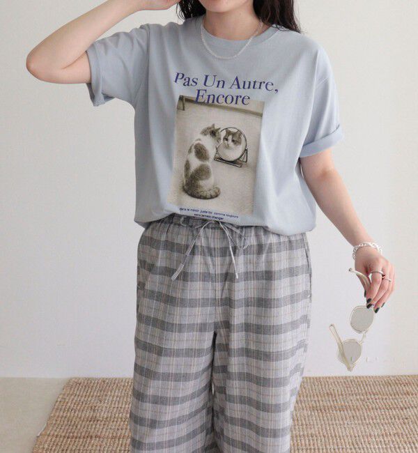 fredy emue「【UVカット/接触冷感】CATフォトＴシャツ」|Tシャツ・カットソー|