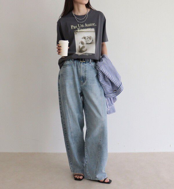 fredy emue「【UVカット/接触冷感】CATフォトＴシャツ」|Tシャツ・カットソー|