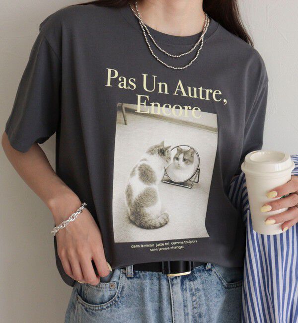 fredy emue「【UVカット/接触冷感】CATフォトＴシャツ」|Tシャツ・カットソー|
