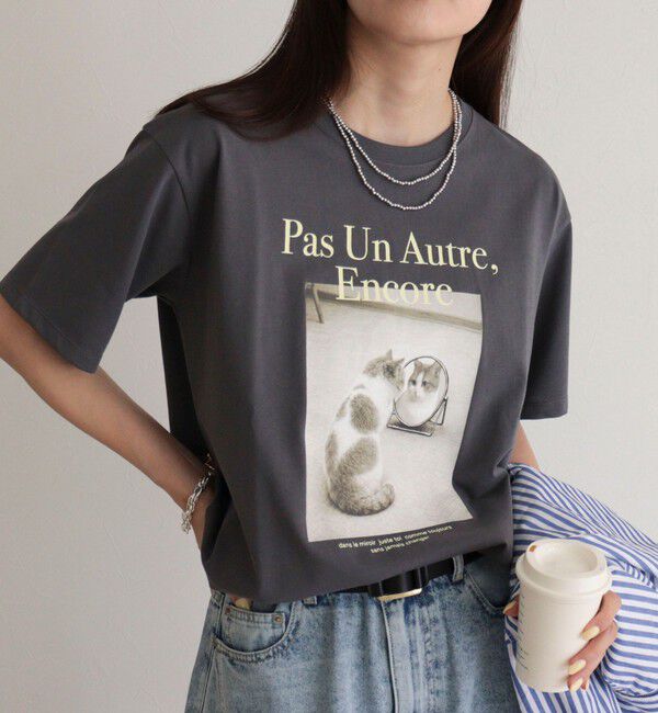 fredy emue「【UVカット/接触冷感】CATフォトＴシャツ」|Tシャツ・カットソー|