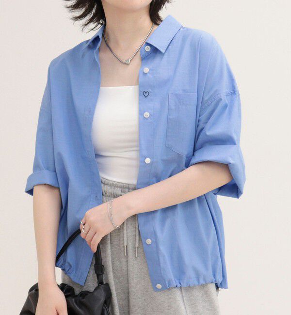 fredy emue「【人気につき半袖Ver.で再登場】汗染み軽減加工COTTON半袖シャツブルゾン」|シャツ・ブラウス|サックス