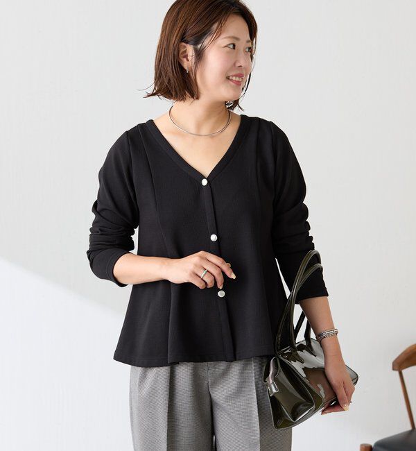  「【再販売決定!】《Matsushita企画》ワッフルペプラムカットソー」|Tシャツ・カットソー|