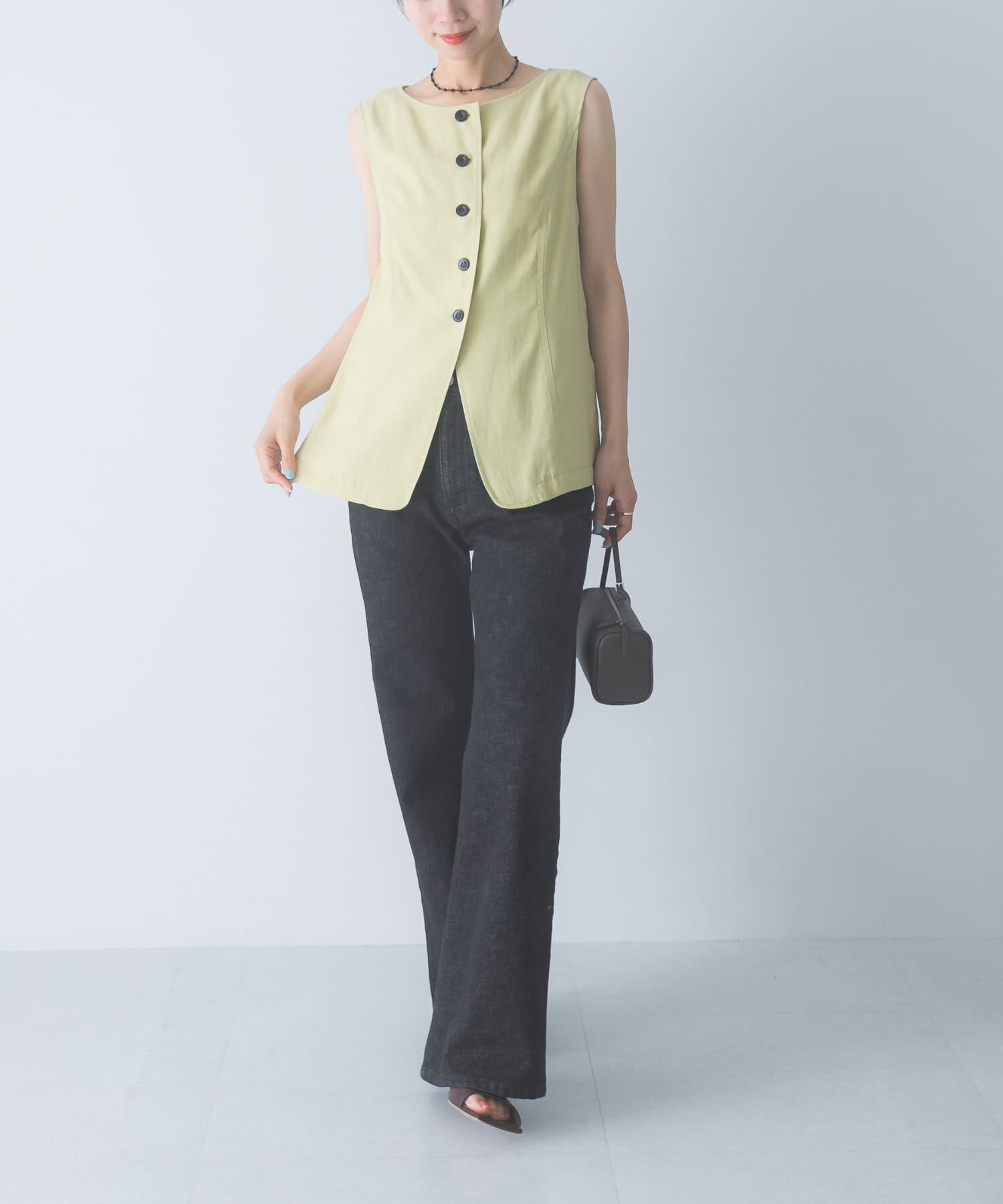 URBAN RESEARCH ROSSO「CHIGNON　麻ミックスジレトップス」|ベスト・ジレ|