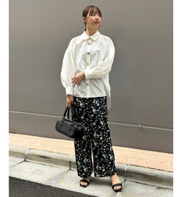  「【日本製】フラワープリントワイドパンツ」|その他|