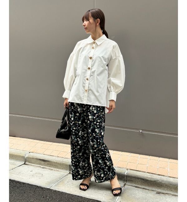  「【日本製】フラワープリントワイドパンツ」|その他|