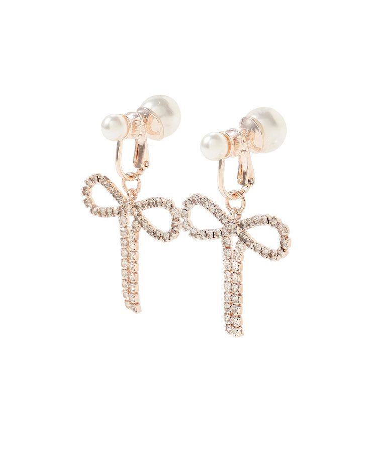 Maison de FLEUR「ダイヤレーンリボンイヤリング」|イヤリング|