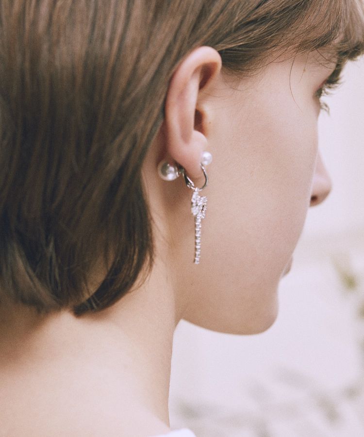 Maison de FLEUR「ダイヤレーンリボンイヤリング」|イヤリング|