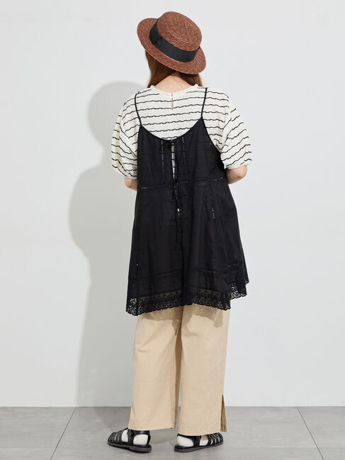 Samansa Mos2「【クールコットン】脇スリットストレートパンツ」|その他|