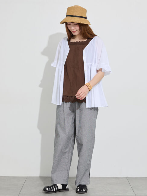 Samansa Mos2「【クールコットン】脇スリットストレートパンツ」|その他|
