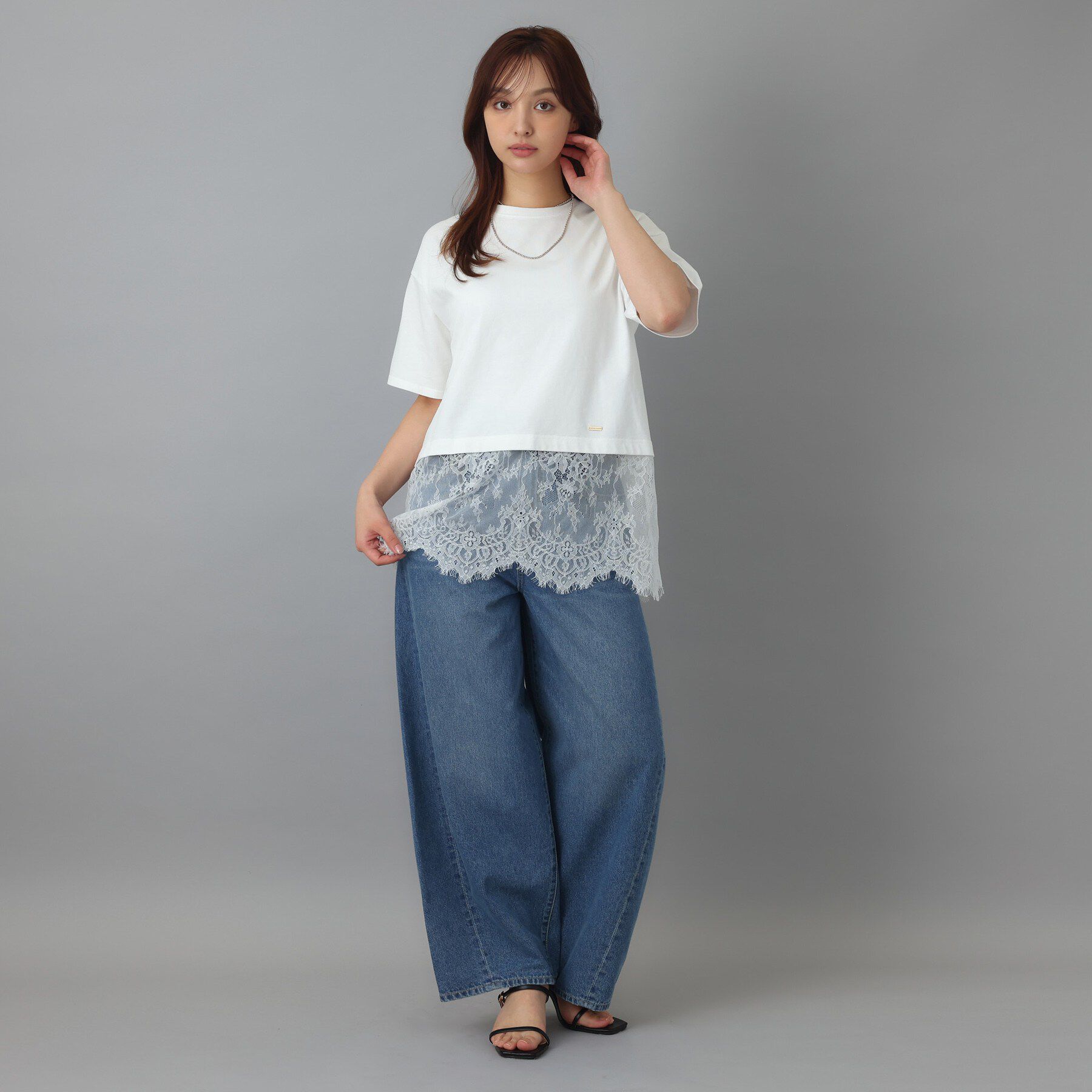DRESSTERIOR「レースドッキングレイヤード Tシャツ」|Tシャツ・カットソー|