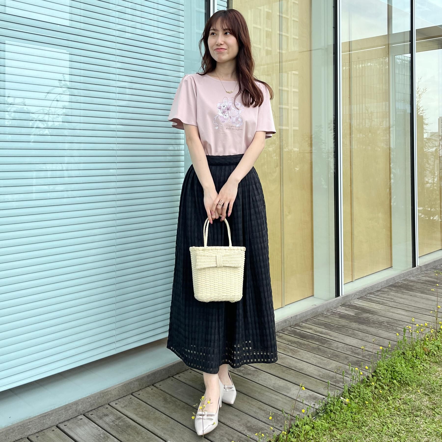 Couture broach「【接触冷感・UVカット・洗える】トゥシューズプリントTシャツ」|Tシャツ・カットソー|