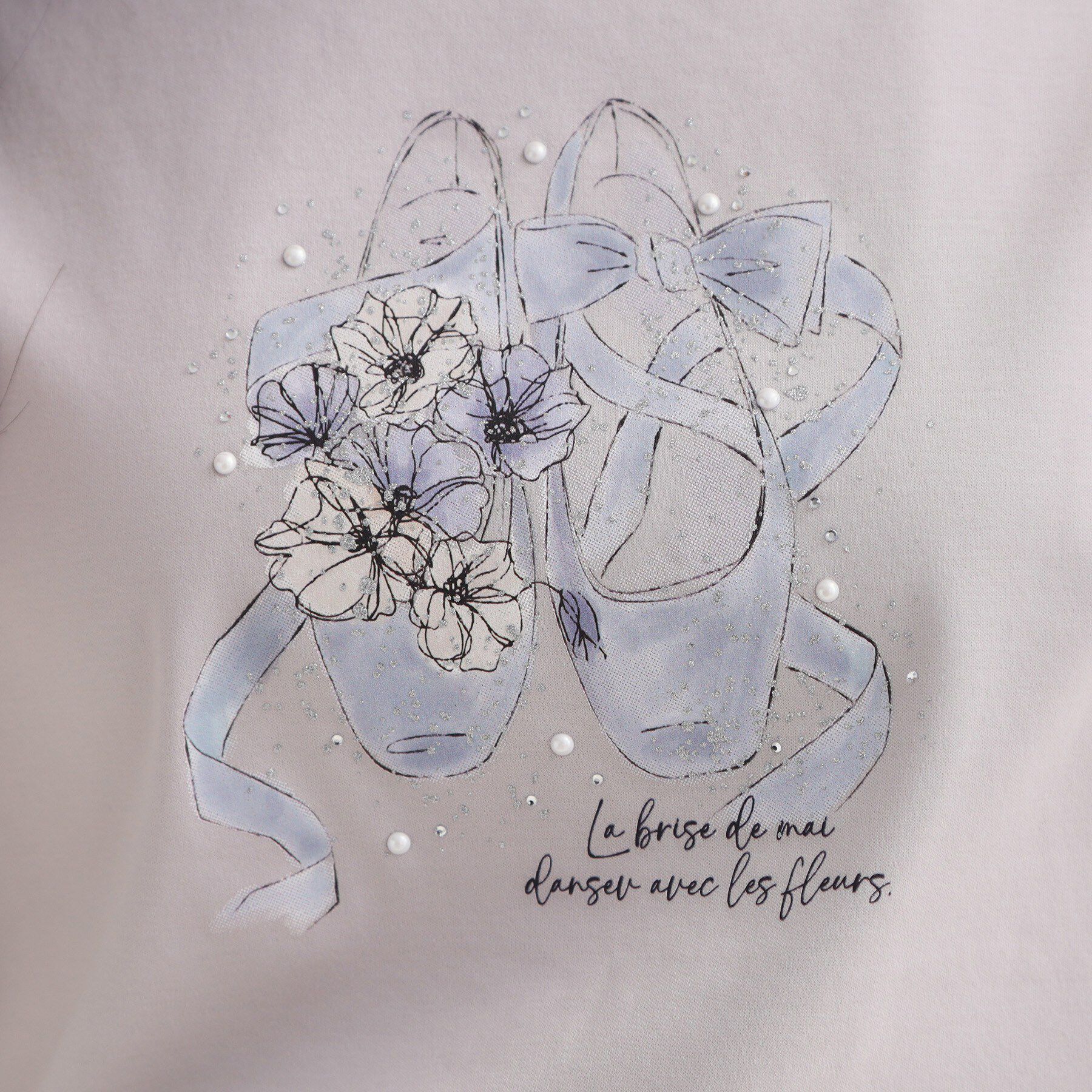 Couture broach「【接触冷感・UVカット・洗える】トゥシューズプリントTシャツ」|Tシャツ・カットソー|