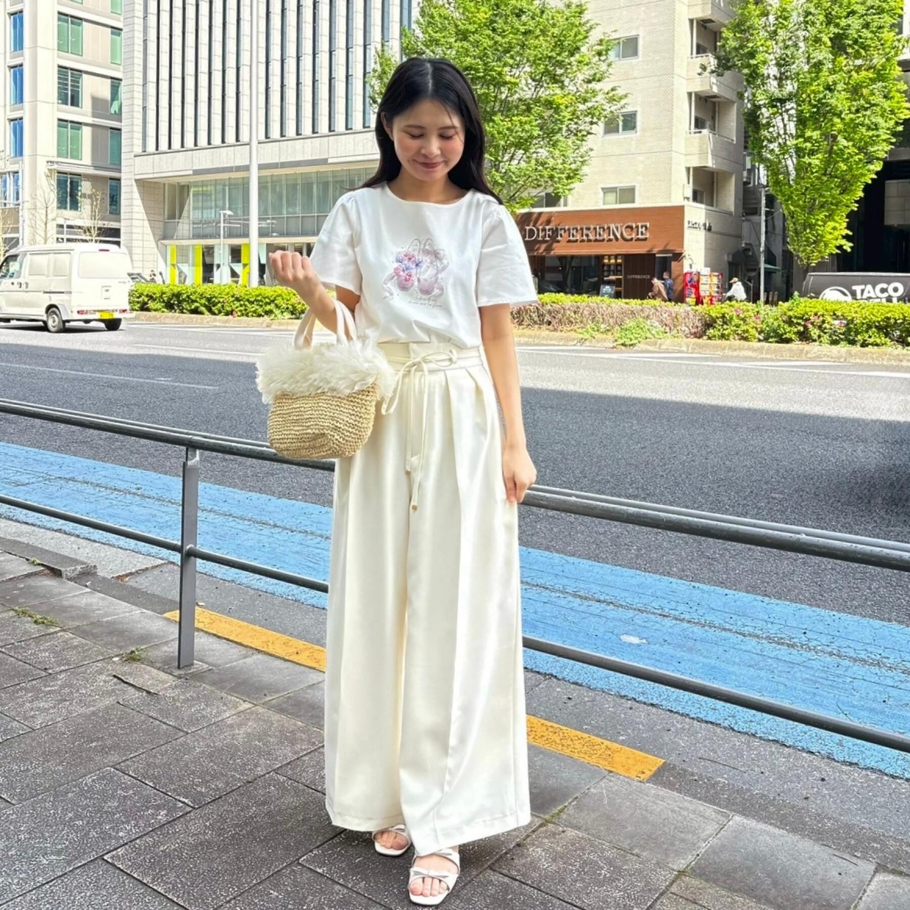 Couture broach「【接触冷感・UVカット・洗える】トゥシューズプリントTシャツ」|Tシャツ・カットソー|