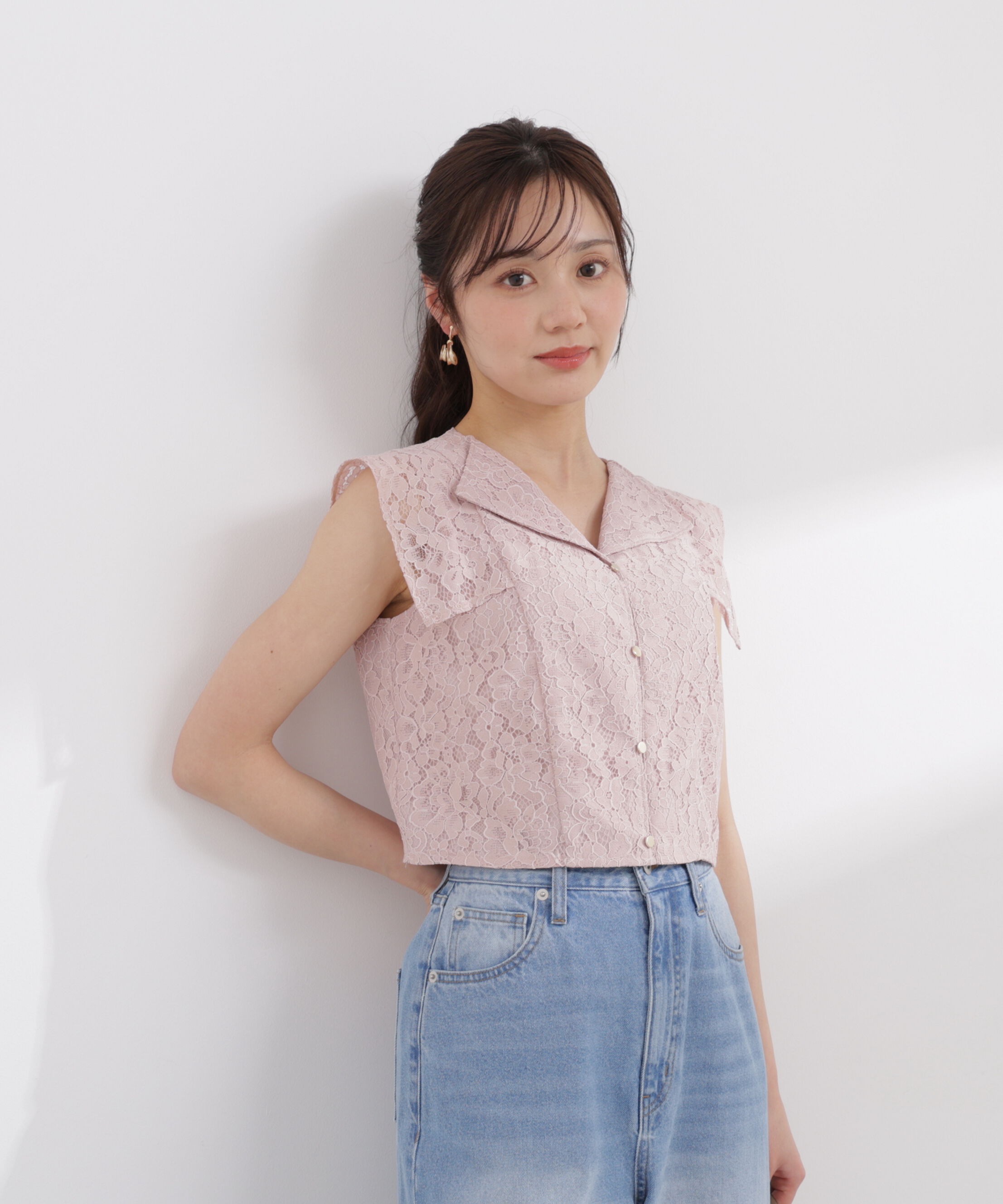 PROPORTION BODY DRESSING「衿付きレースブラウス 26SS」|シャツ・ブラウス|