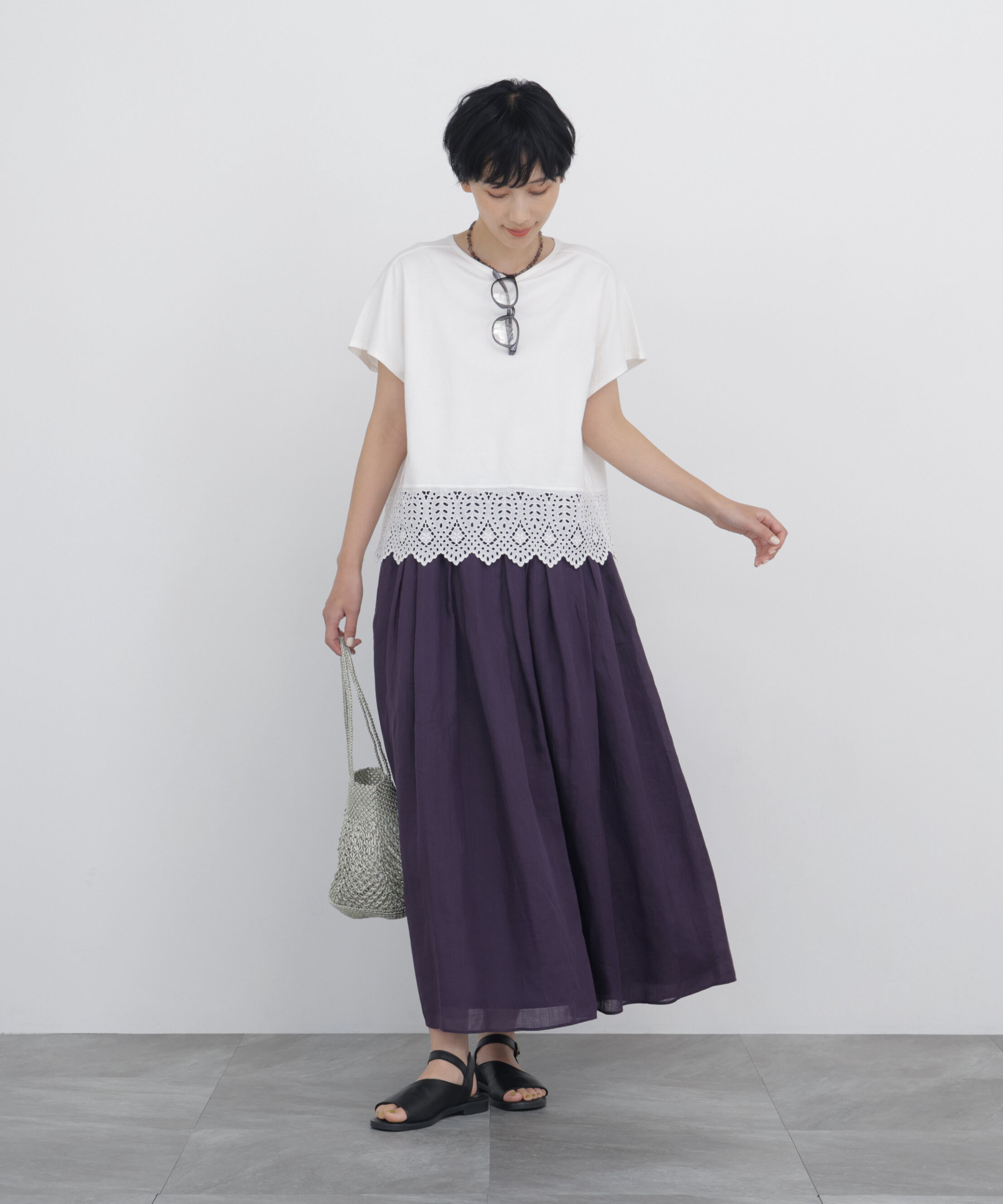  「◆《洗える》 レースカットソー」|Tシャツ・カットソー|
