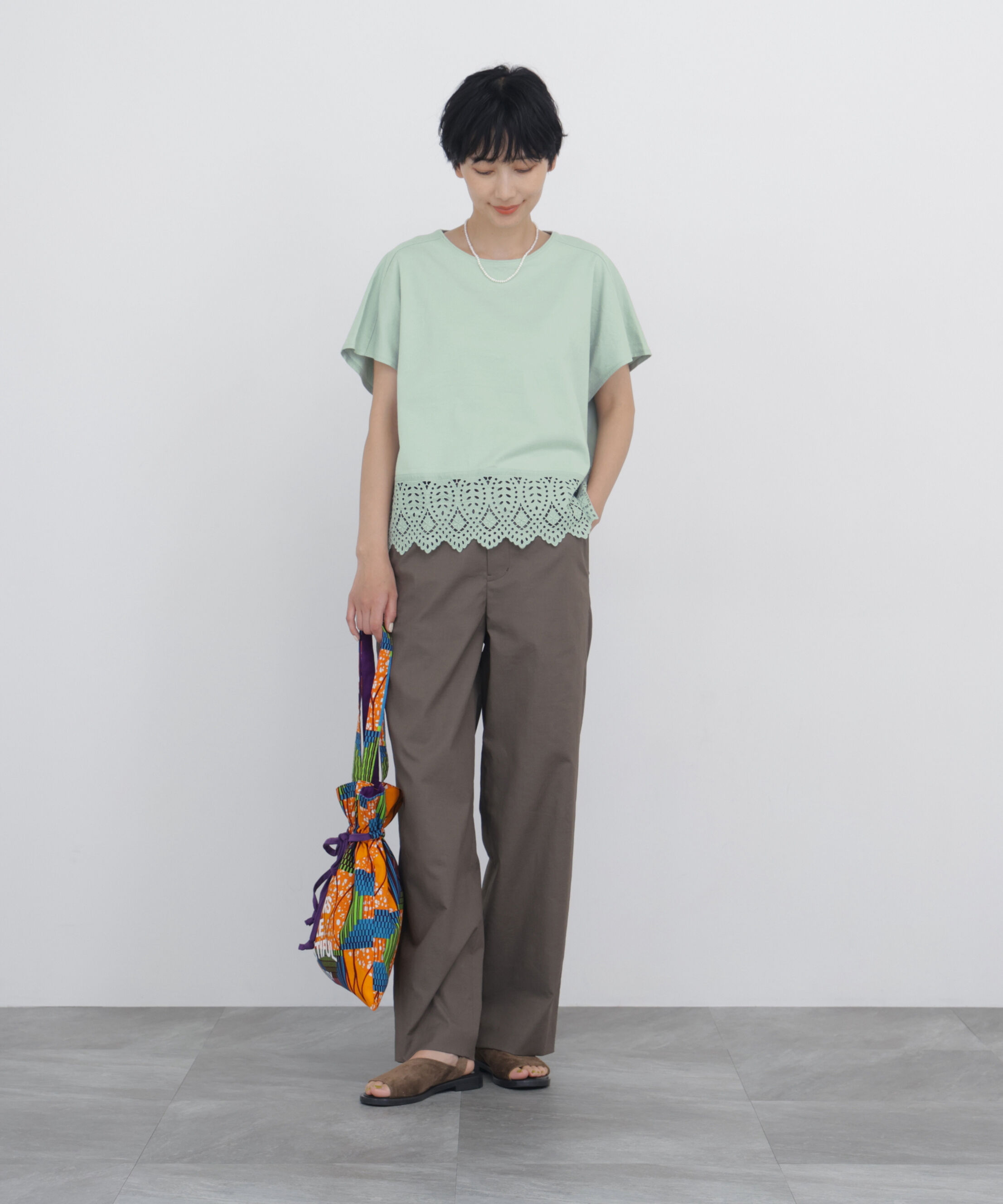  「◆《洗える》 レースカットソー」|Tシャツ・カットソー|