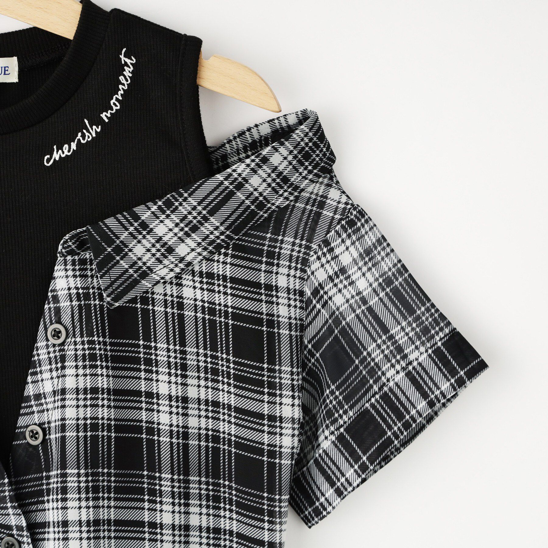 SHOO･LA･RUE「【110-140cm】チェックシャツデザイントップス」|Tシャツ・カットソー|