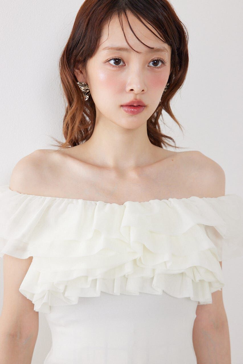 rienda「オフショルフリルカットトップス」|Tシャツ・カットソー|