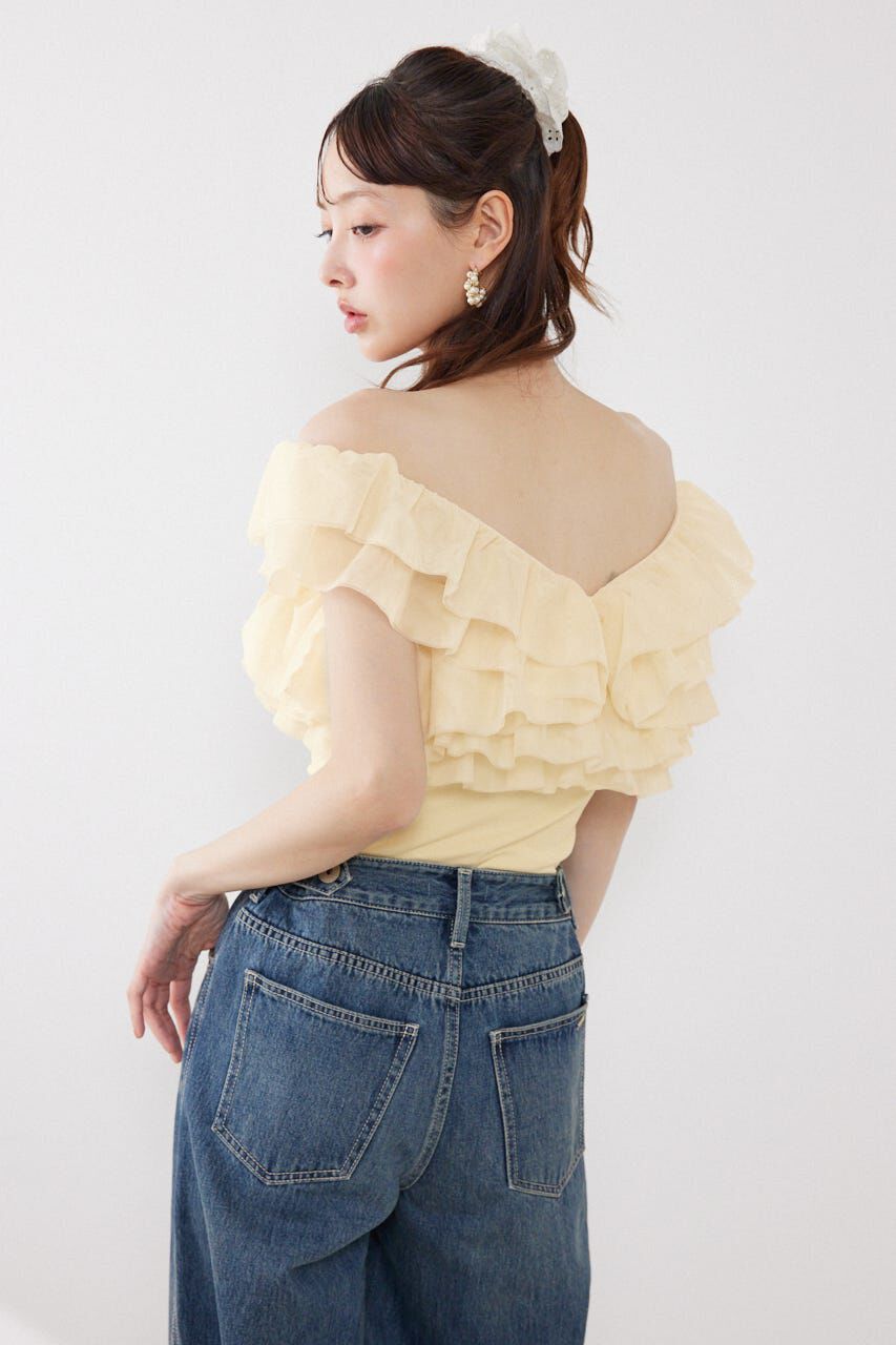 rienda「オフショルフリルカットトップス」|Tシャツ・カットソー|
