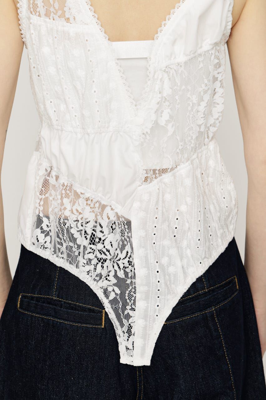SLY「ASYMMETRY PATCHWORK LACE GILET」|その他|