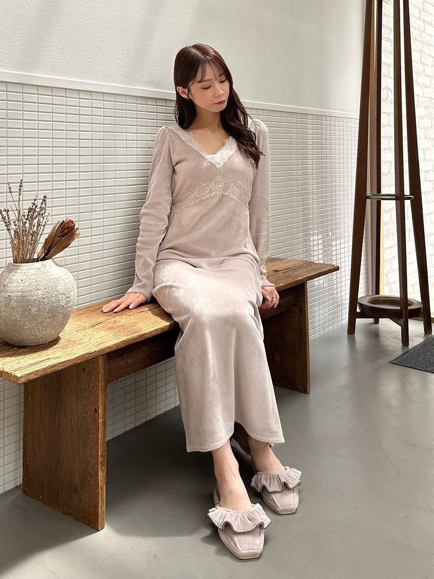 SNIDEL HOME「【イフミック(R)】シルキーフリースカップインワンピース」|ルームウェア|