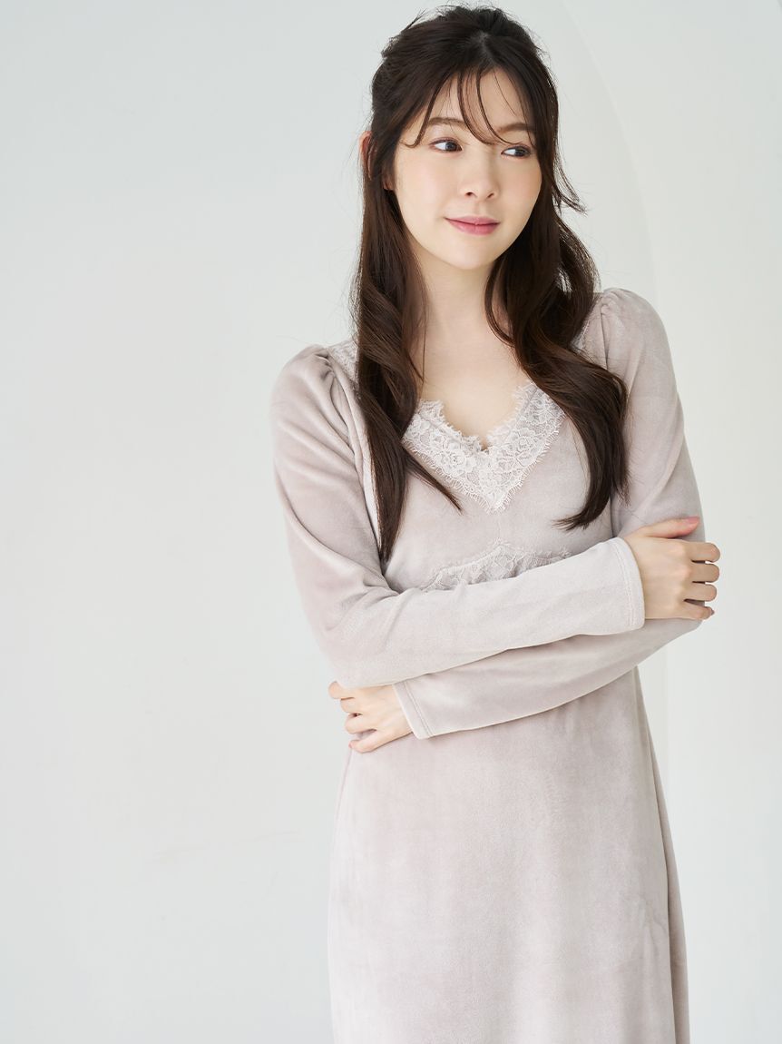 SNIDEL HOME「【イフミック(R)】シルキーフリースカップインワンピース」|ルームウェア|