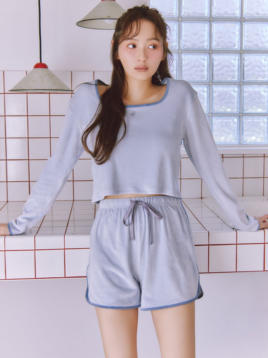 SNIDEL HOME「【イフミック(R)】シルキーフリースセットアップ」|ルームウェア|BLU