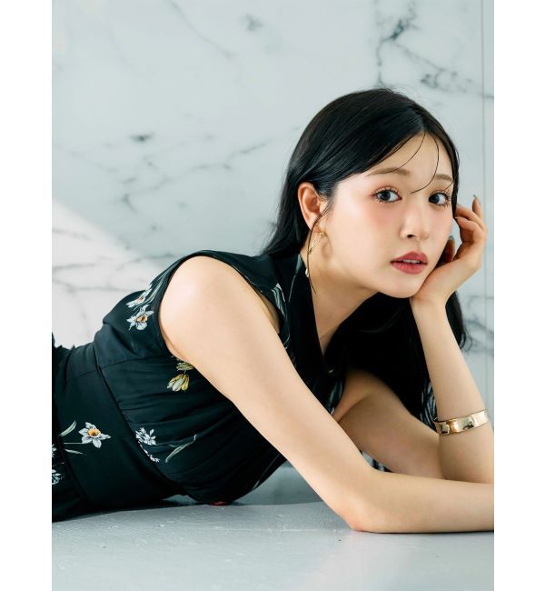 MERCURYDUO「花柄バックレースアップワンピース」|ワンピース|