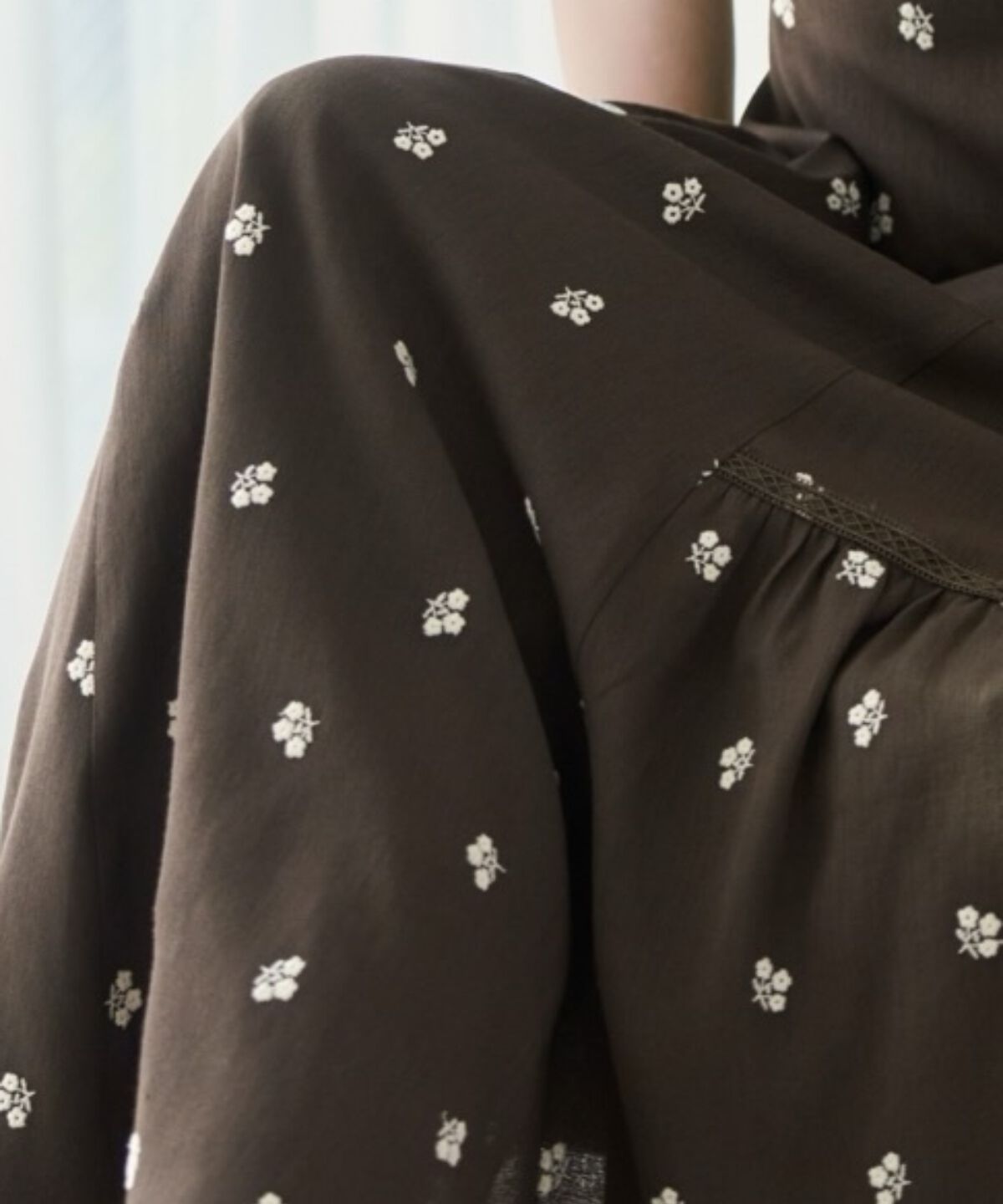 WILLSELECTION「小花刺繍フレアスリーブワンピース」|ワンピース|
