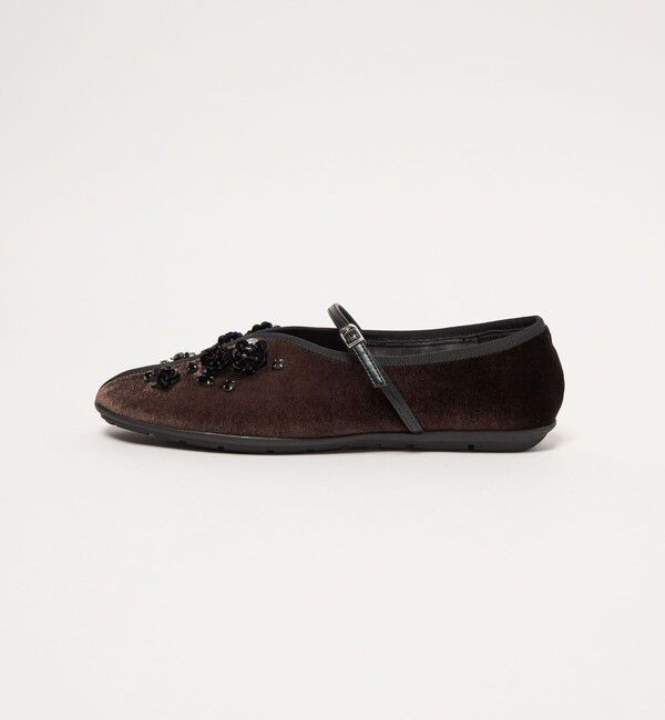 SY UNITED ARROWS「＜SY＞フラワービジューチャイナベルト フラット20&uarr;」|バレエシューズ|DK.BROWN