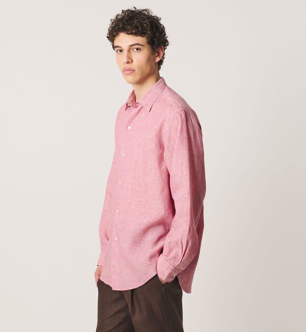 UNITED ARROWS「＜SOVEREIGN＞リネン ソリッド シャツ」|シャツ・ブラウス|PINK