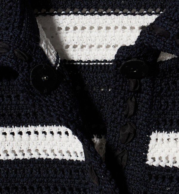 UNITED ARROWS「メッシュ スパングル カーディガン ‐ウォッシャブル‐」|カーディガン|