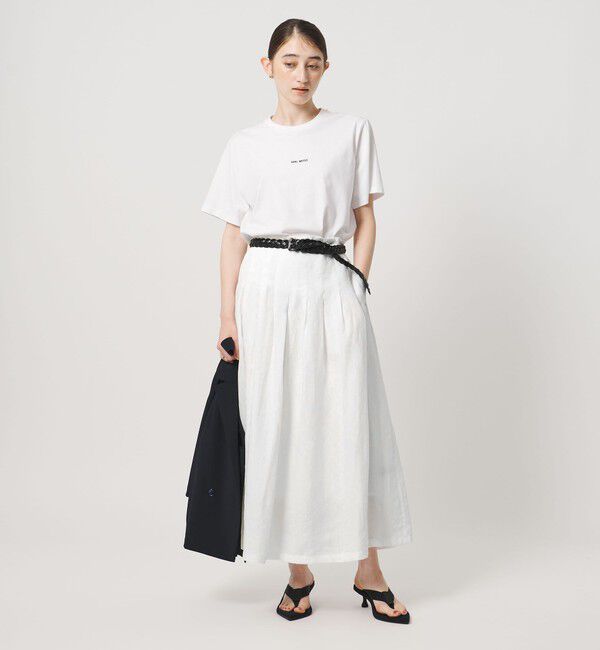 UNITED ARROWS「リネン タック ロングスカート ‐ウォッシャブル‐」|スカート|