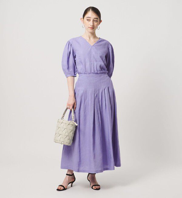 UNITED ARROWS「リネン タック ロングスカート ‐ウォッシャブル‐」|スカート|
