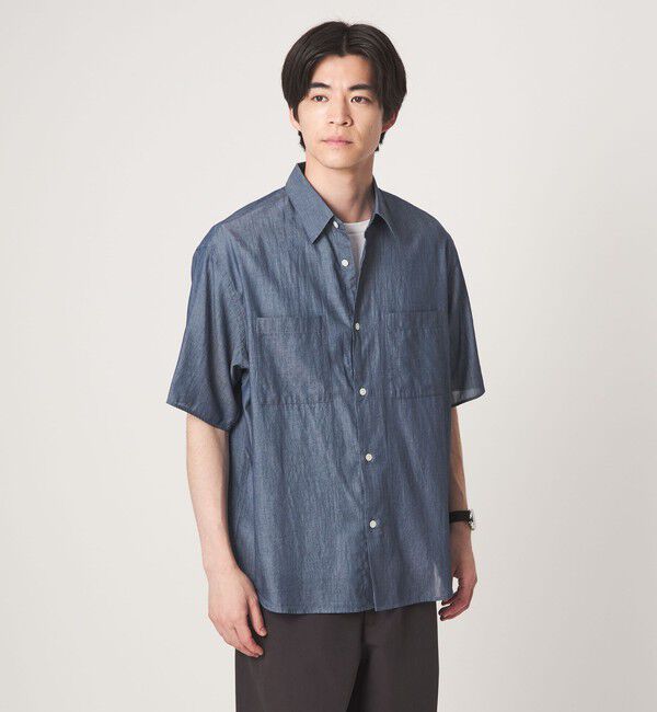 UNITED ARROWS green label relaxing「2.25オンス デニム レギュラーカラー 半袖 シャツ」|シャツ・ブラウス|