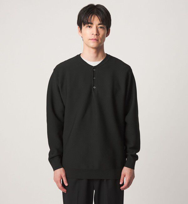 UNITED ARROWS green label relaxing「【WEB限定】ガーター編み ヘンリーネック ニット」|ニット・セーター|