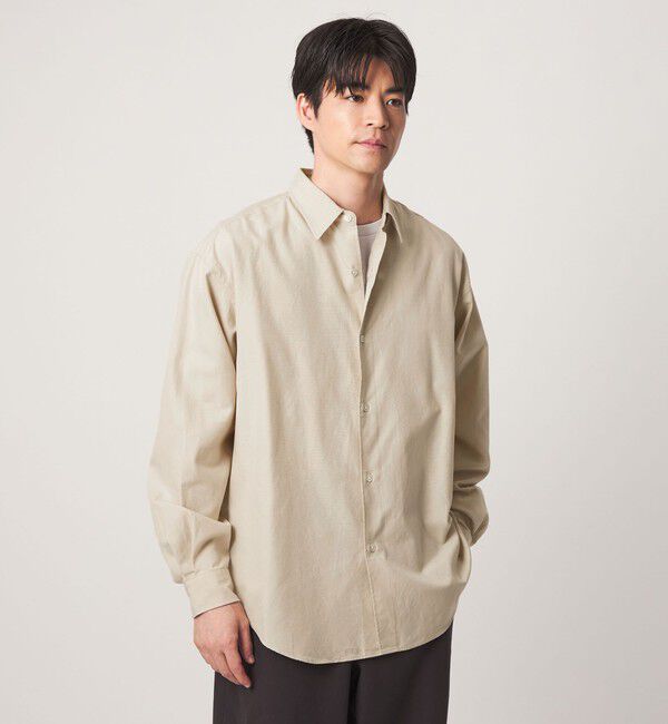 UNITED ARROWS green label relaxing「FINE BASIC スビン オックスフォード レギュラー 長袖 シャツ」|シャツ・ブラウス|BEIGE