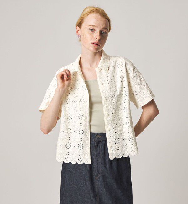 STEVEN ALAN「＜Steven Alan＞レース ショートスリーブ シャツ」|シャツ・ブラウス|