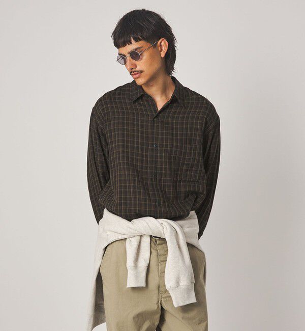STEVEN ALAN「＜Steven Alan＞ CC ガーゼ マドラスチェック レギュラーカラー シャツ LOOSE」|シャツ・ブラウス|
