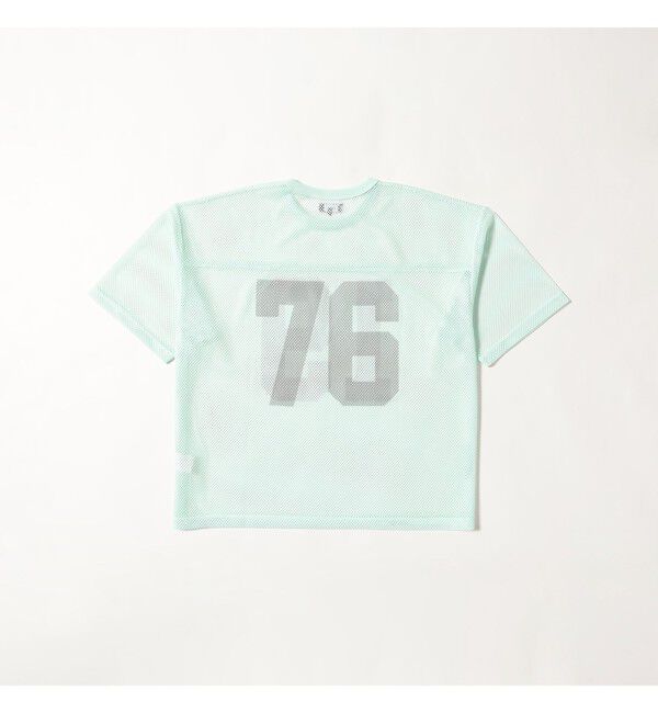BEAMS「メッシュ プリント Tシャツ【ワイドショートフィット】」|Tシャツ・カットソー|