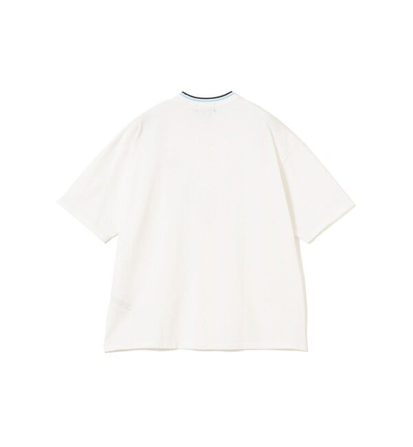BEAMS「BEAMS｜【別注】FRED PERRY / Oversized Tipped Pique T-shirt｜Tシャツ｜半袖 鹿の子素材」|Tシャツ・カットソー|