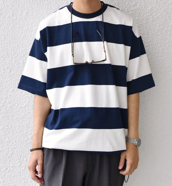 SHIPS any「SHIPS any: ワイド カラー ボーダー スピンドル Tシャツ◇」|Tシャツ・カットソー|