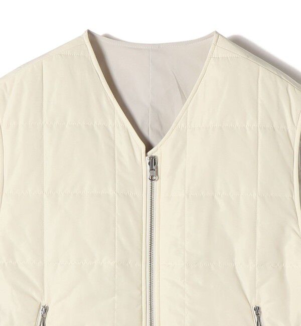 SHIPS for women「SHIPS Primary Navy Label:〈手洗い可能〉スクエア キルト リバーシブル ジレ」|ベスト・ジレ|