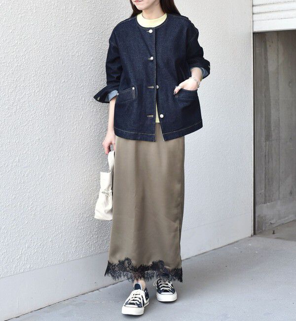 SHIPS Colors 「SHIPS Colors:〈手洗い可能〉サテン レース スカート◇」|スカート|